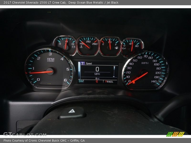 Deep Ocean Blue Metallic / Jet Black 2017 Chevrolet Silverado 1500 LT Crew Cab