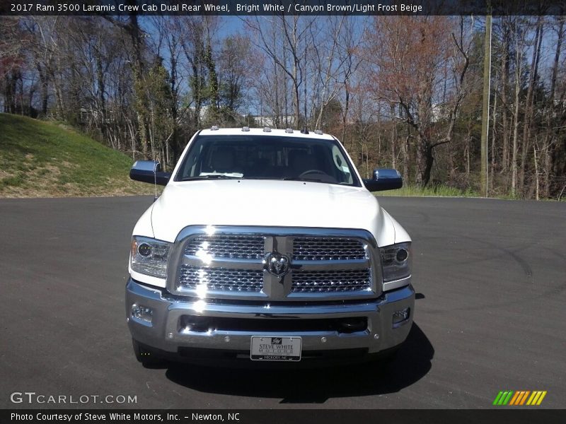 Bright White / Canyon Brown/Light Frost Beige 2017 Ram 3500 Laramie Crew Cab Dual Rear Wheel