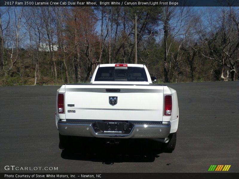 Bright White / Canyon Brown/Light Frost Beige 2017 Ram 3500 Laramie Crew Cab Dual Rear Wheel