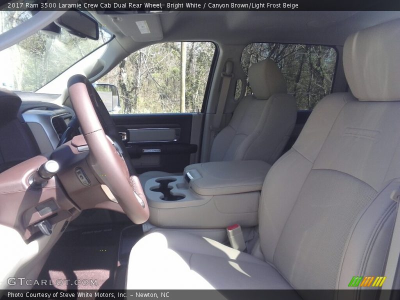 Bright White / Canyon Brown/Light Frost Beige 2017 Ram 3500 Laramie Crew Cab Dual Rear Wheel