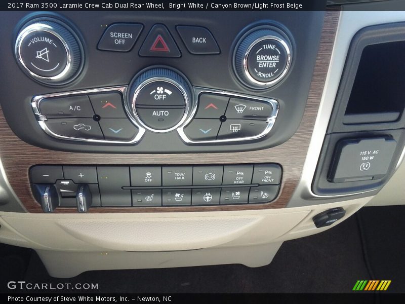Bright White / Canyon Brown/Light Frost Beige 2017 Ram 3500 Laramie Crew Cab Dual Rear Wheel