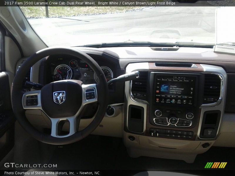 Bright White / Canyon Brown/Light Frost Beige 2017 Ram 3500 Laramie Crew Cab Dual Rear Wheel