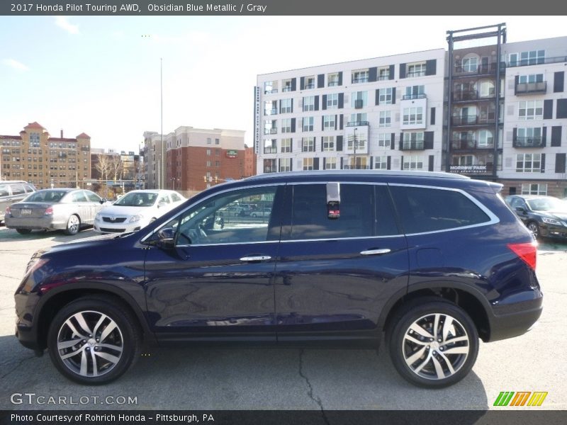 Obsidian Blue Metallic / Gray 2017 Honda Pilot Touring AWD