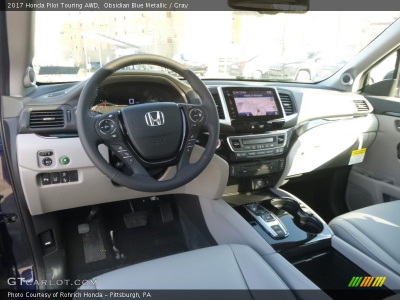 Obsidian Blue Metallic / Gray 2017 Honda Pilot Touring AWD