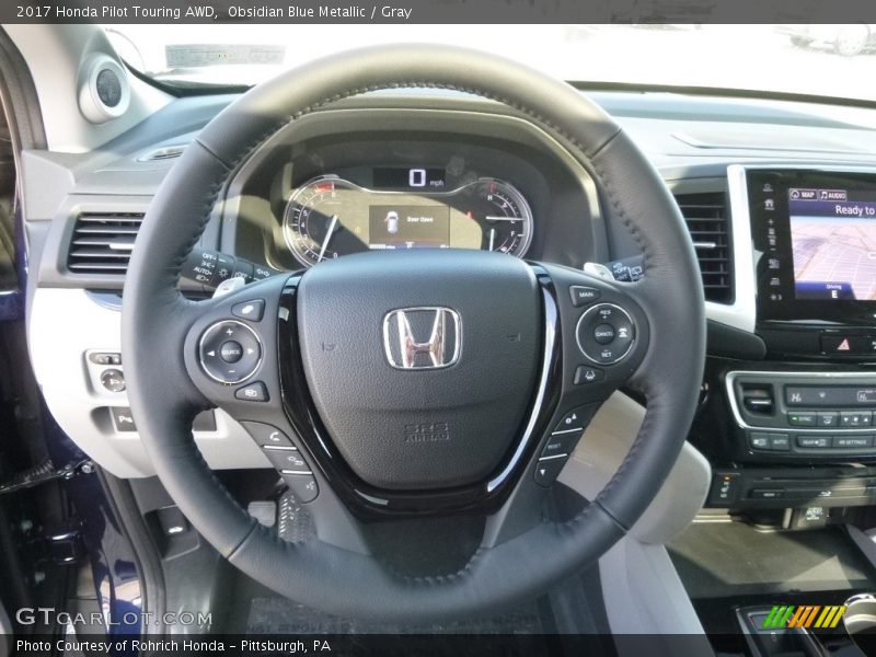 Obsidian Blue Metallic / Gray 2017 Honda Pilot Touring AWD