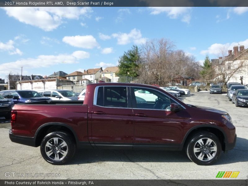 Deep Scarlet Pearl / Beige 2017 Honda Ridgeline RTL AWD