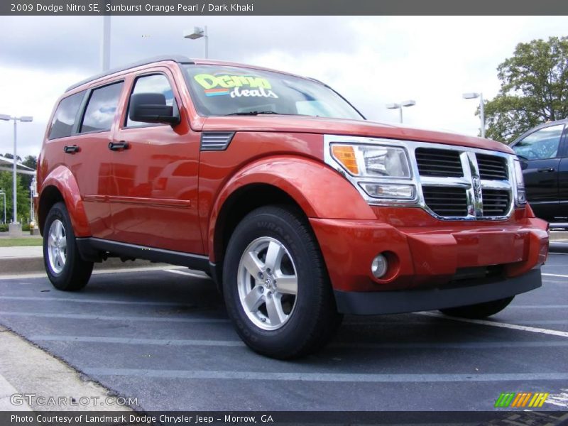 Sunburst Orange Pearl / Dark Khaki 2009 Dodge Nitro SE