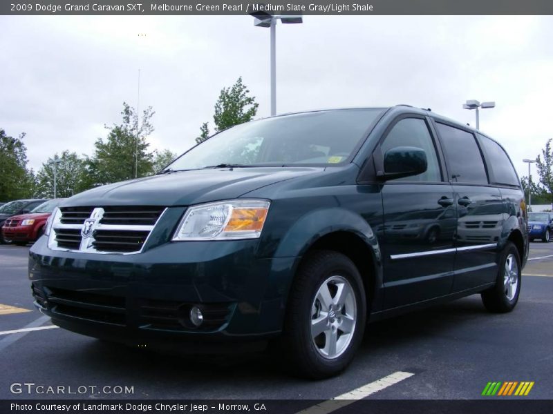 Melbourne Green Pearl / Medium Slate Gray/Light Shale 2009 Dodge Grand Caravan SXT
