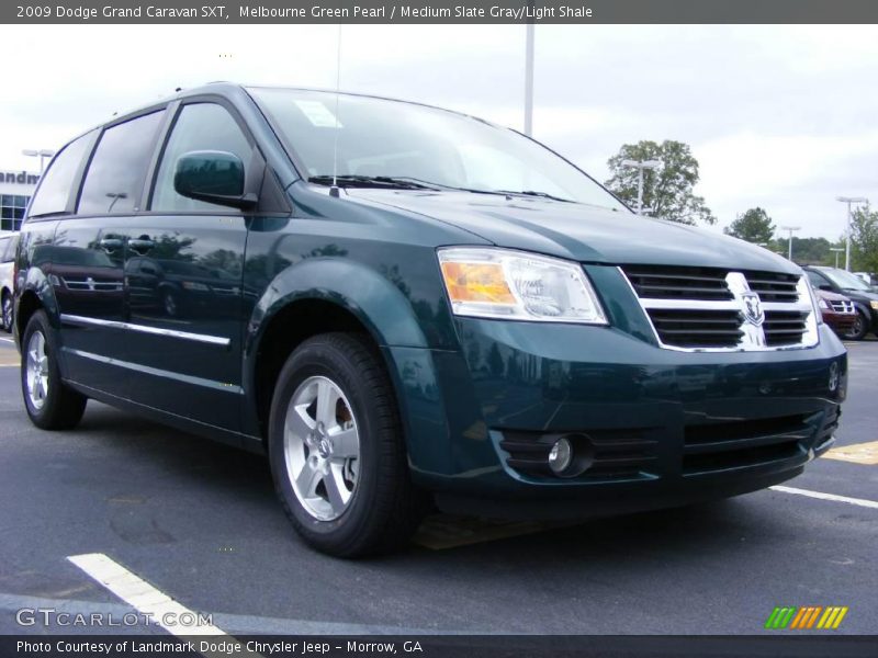 Melbourne Green Pearl / Medium Slate Gray/Light Shale 2009 Dodge Grand Caravan SXT