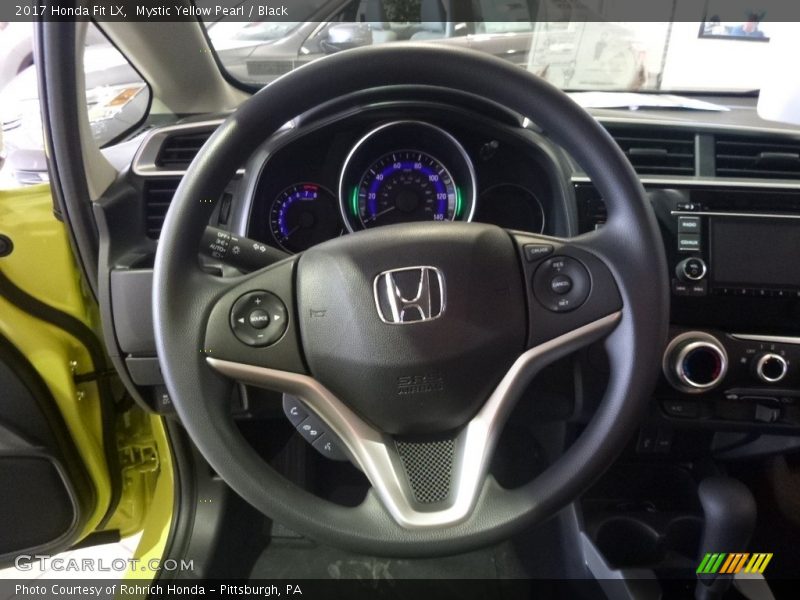 Mystic Yellow Pearl / Black 2017 Honda Fit LX