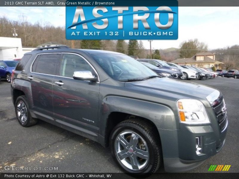 Gray Green Metallic / Brownstone 2013 GMC Terrain SLT AWD