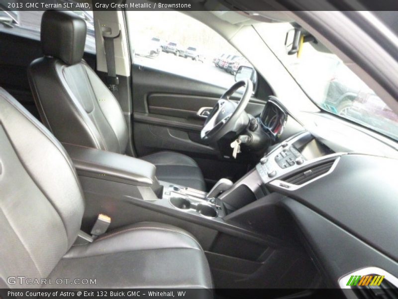 Gray Green Metallic / Brownstone 2013 GMC Terrain SLT AWD