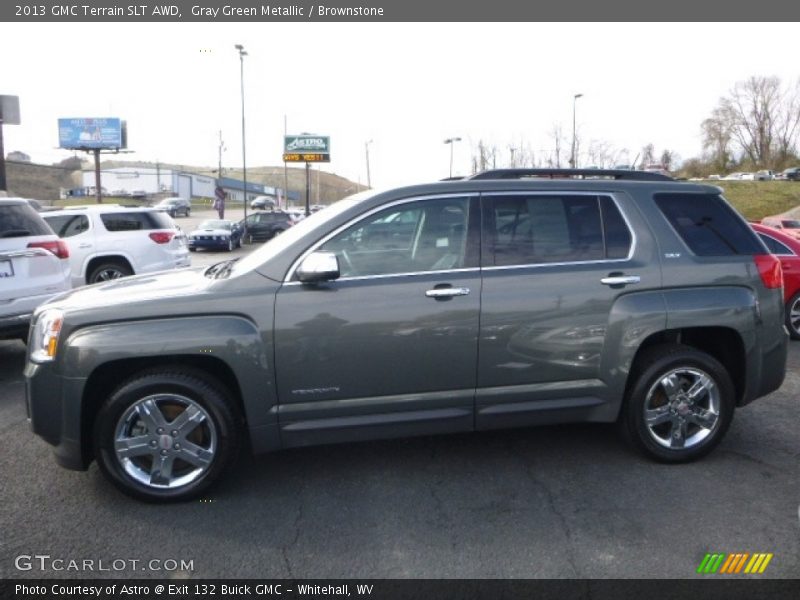 Gray Green Metallic / Brownstone 2013 GMC Terrain SLT AWD