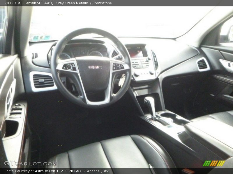 Gray Green Metallic / Brownstone 2013 GMC Terrain SLT AWD