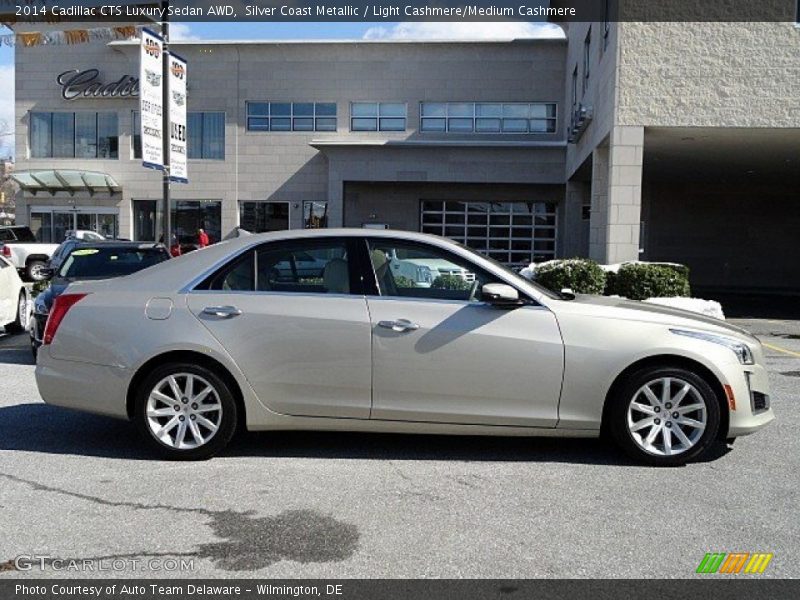 Silver Coast Metallic / Light Cashmere/Medium Cashmere 2014 Cadillac CTS Luxury Sedan AWD