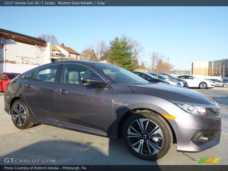 Modern Steel Metallic / Gray 2017 Honda Civic EX-T Sedan