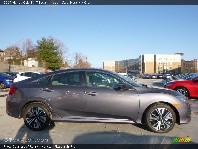 Modern Steel Metallic / Gray 2017 Honda Civic EX-T Sedan