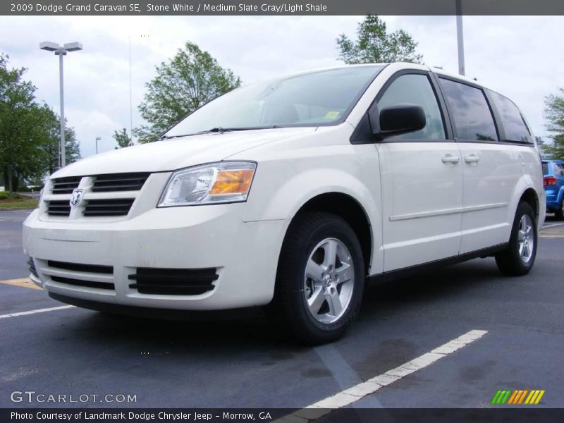 Stone White / Medium Slate Gray/Light Shale 2009 Dodge Grand Caravan SE