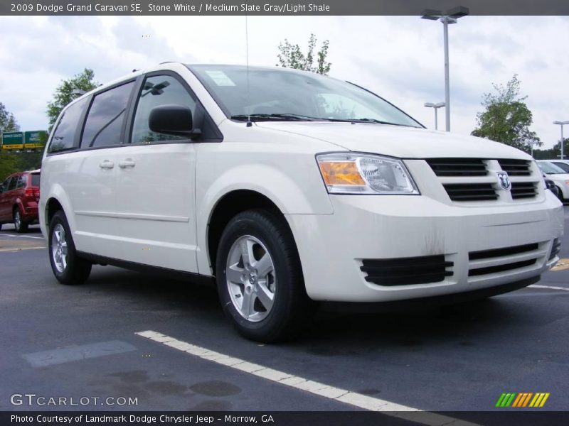 Stone White / Medium Slate Gray/Light Shale 2009 Dodge Grand Caravan SE