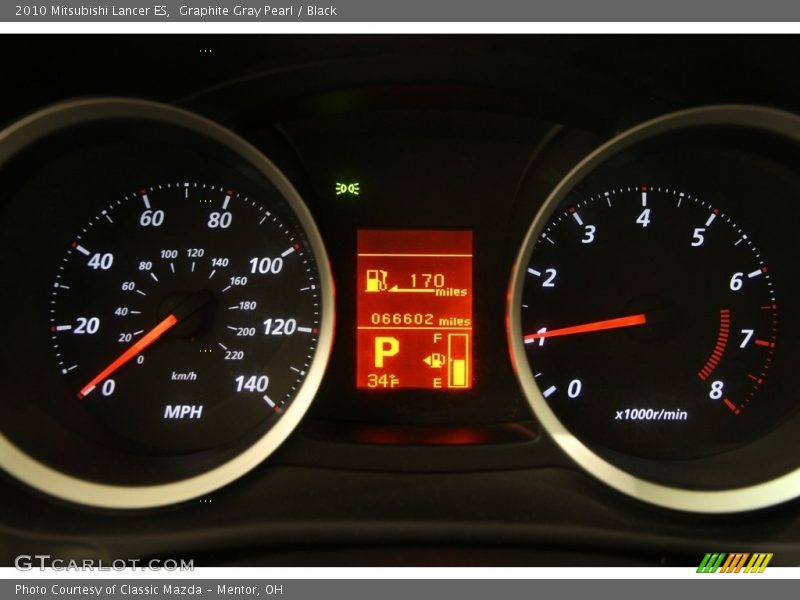 Graphite Gray Pearl / Black 2010 Mitsubishi Lancer ES