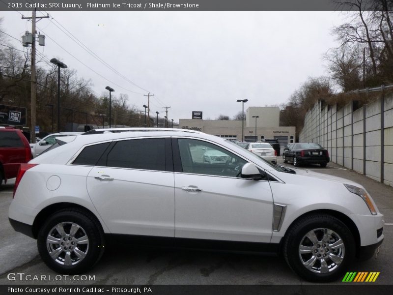 Platinum Ice Tricoat / Shale/Brownstone 2015 Cadillac SRX Luxury