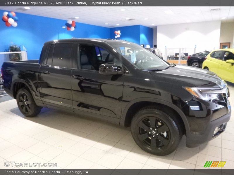 Crystal Black Pearl / Black/Red 2017 Honda Ridgeline RTL-E AWD Black Edition