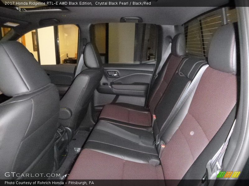Crystal Black Pearl / Black/Red 2017 Honda Ridgeline RTL-E AWD Black Edition