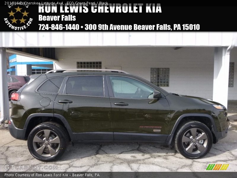 ECO Green Pearl / Black 2016 Jeep Cherokee Latitude 4x4