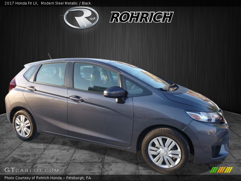 Modern Steel Metallic / Black 2017 Honda Fit LX