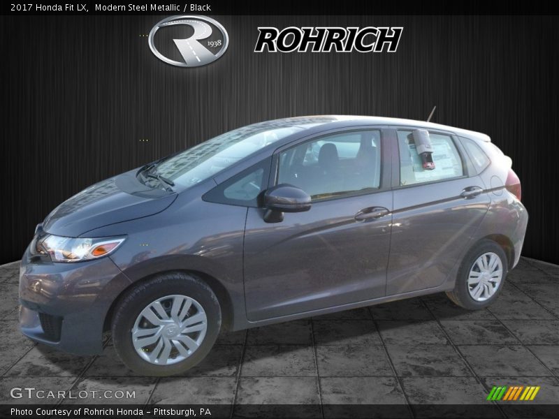 Modern Steel Metallic / Black 2017 Honda Fit LX