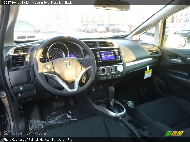 Modern Steel Metallic / Black 2017 Honda Fit LX