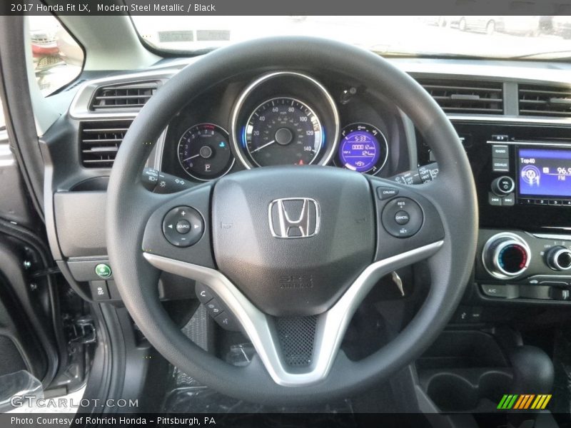 Modern Steel Metallic / Black 2017 Honda Fit LX