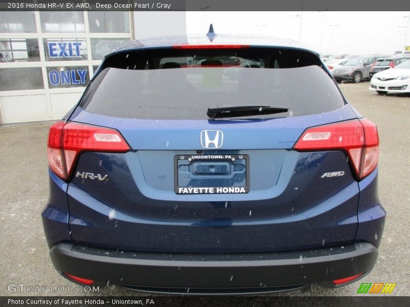 Deep Ocean Pearl / Gray 2016 Honda HR-V EX AWD