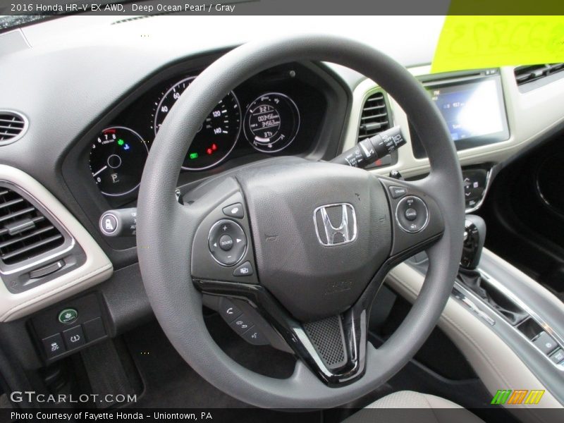 Deep Ocean Pearl / Gray 2016 Honda HR-V EX AWD