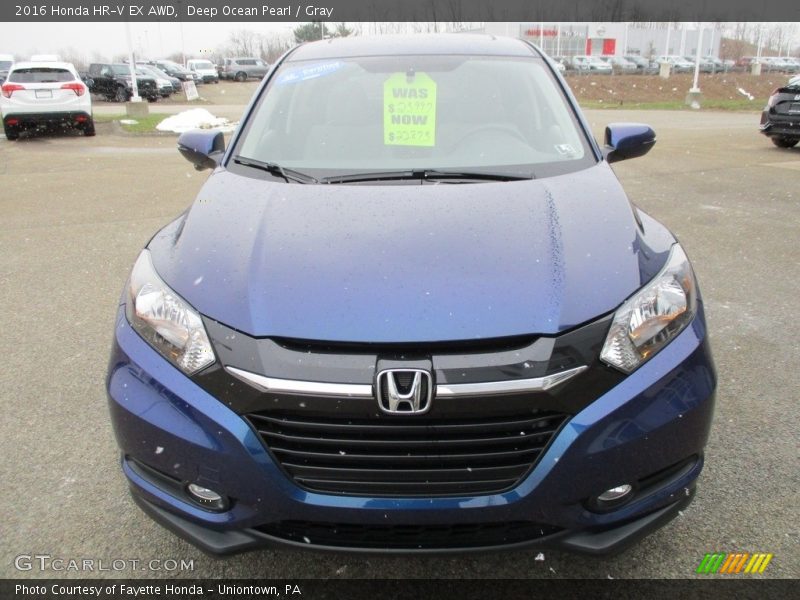 Deep Ocean Pearl / Gray 2016 Honda HR-V EX AWD