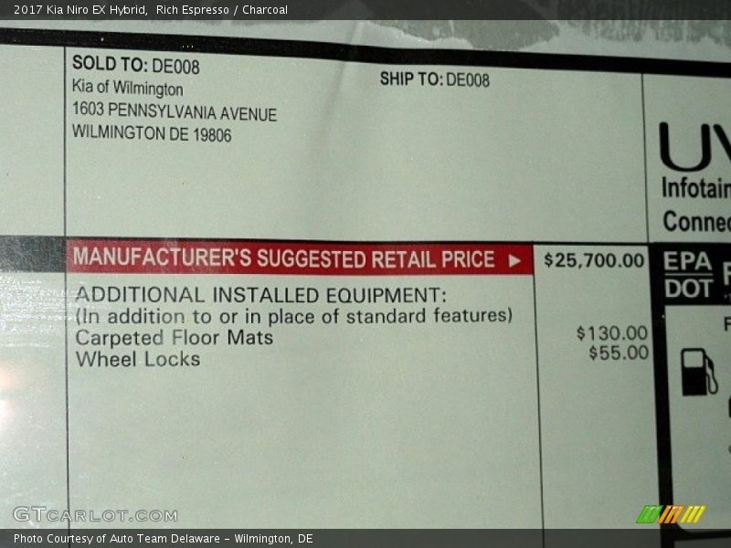 Rich Espresso / Charcoal 2017 Kia Niro EX Hybrid