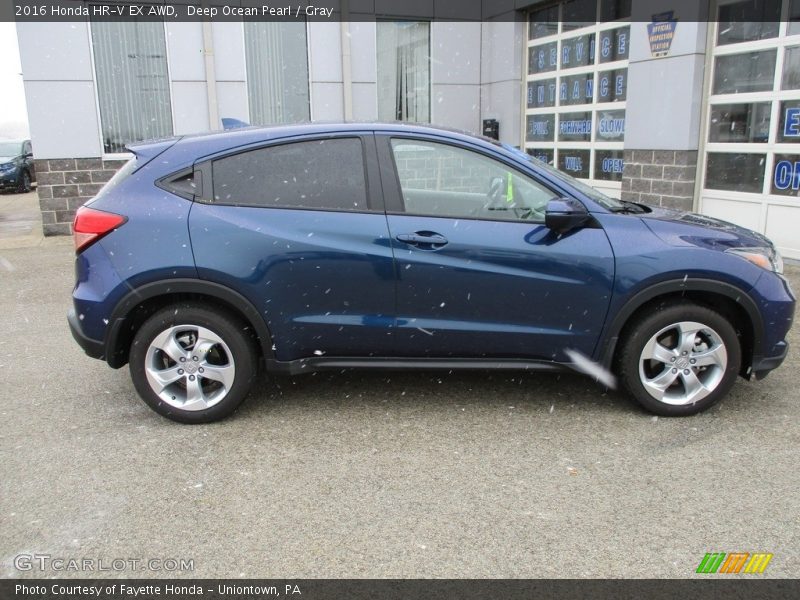 Deep Ocean Pearl / Gray 2016 Honda HR-V EX AWD