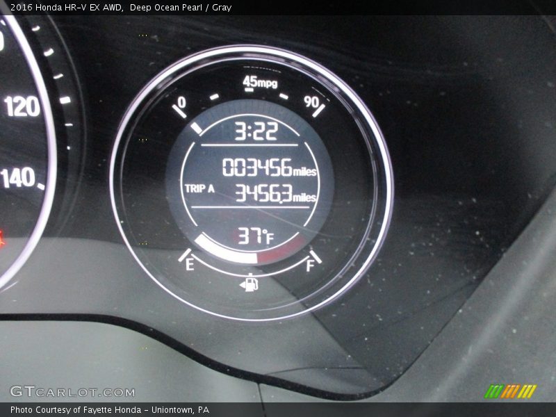 Deep Ocean Pearl / Gray 2016 Honda HR-V EX AWD