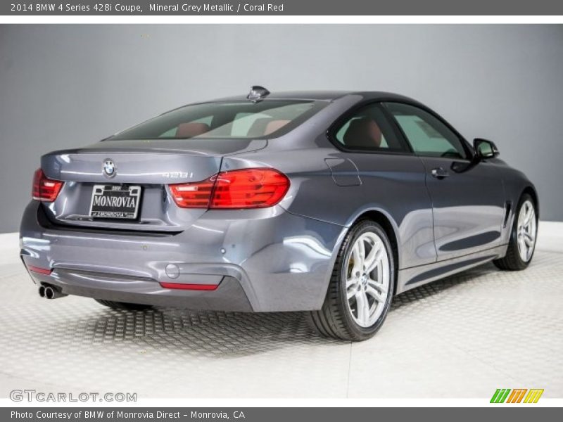 Mineral Grey Metallic / Coral Red 2014 BMW 4 Series 428i Coupe