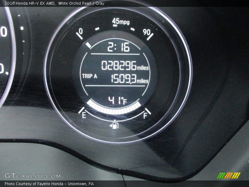 White Orchid Pearl / Gray 2016 Honda HR-V EX AWD