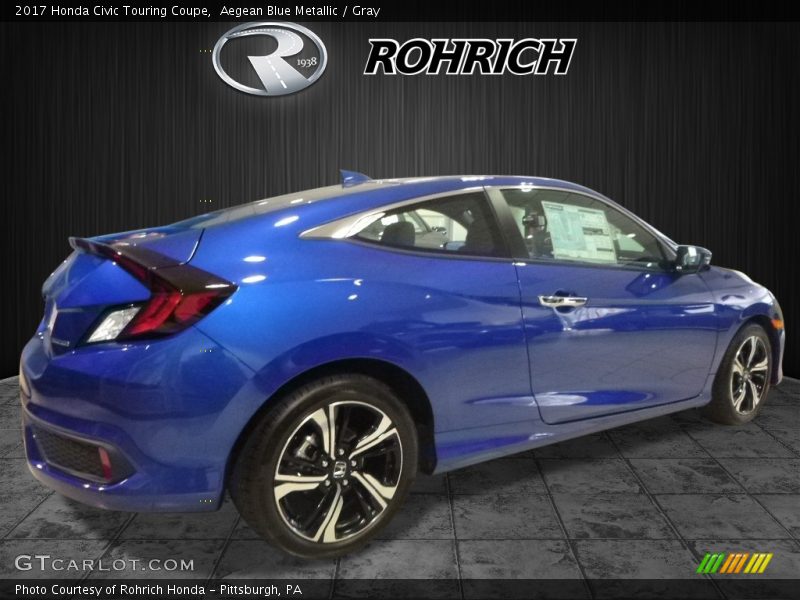 Aegean Blue Metallic / Gray 2017 Honda Civic Touring Coupe