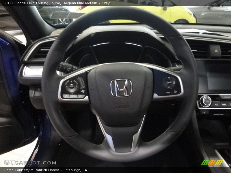 Aegean Blue Metallic / Gray 2017 Honda Civic Touring Coupe