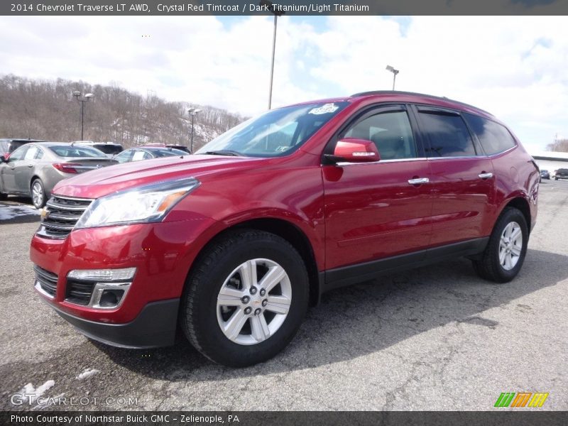 Crystal Red Tintcoat / Dark Titanium/Light Titanium 2014 Chevrolet Traverse LT AWD
