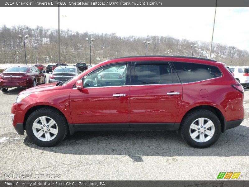 Crystal Red Tintcoat / Dark Titanium/Light Titanium 2014 Chevrolet Traverse LT AWD