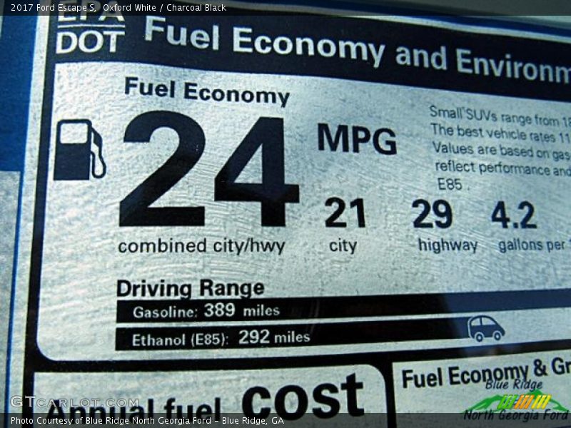 Oxford White / Charcoal Black 2017 Ford Escape S