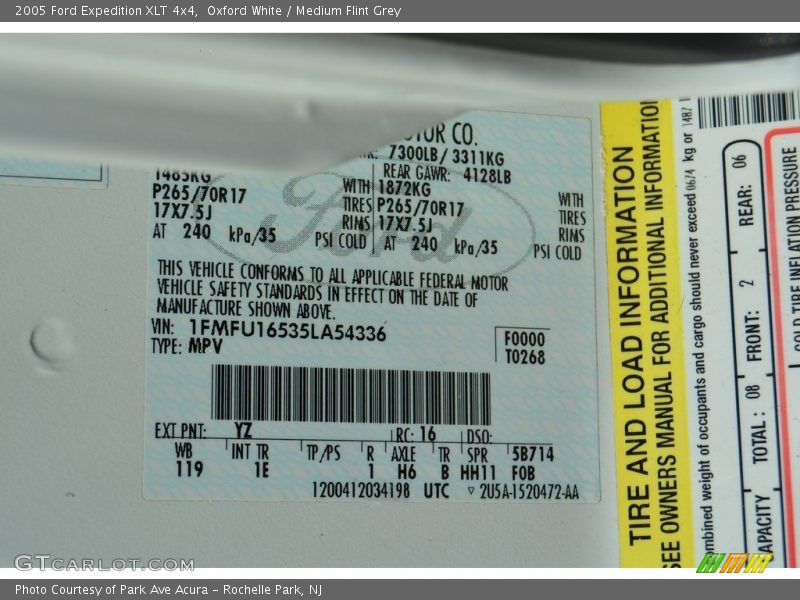 Oxford White / Medium Flint Grey 2005 Ford Expedition XLT 4x4