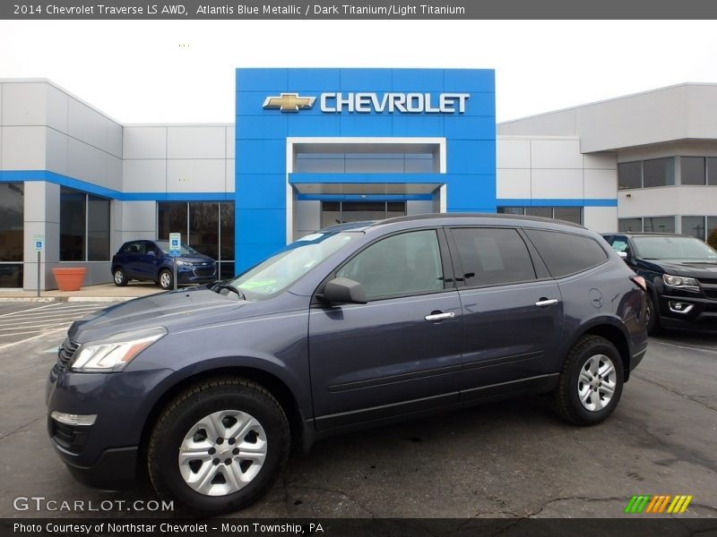 Atlantis Blue Metallic / Dark Titanium/Light Titanium 2014 Chevrolet Traverse LS AWD