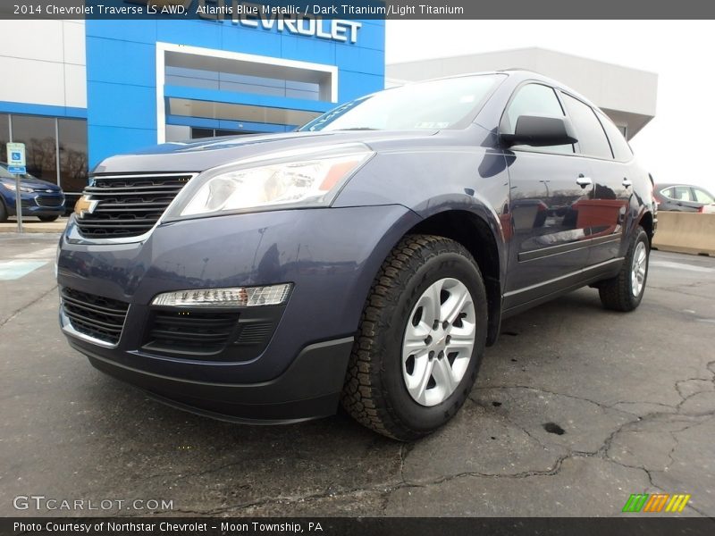 Atlantis Blue Metallic / Dark Titanium/Light Titanium 2014 Chevrolet Traverse LS AWD