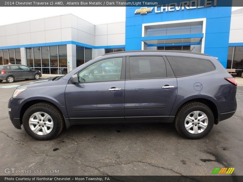 Atlantis Blue Metallic / Dark Titanium/Light Titanium 2014 Chevrolet Traverse LS AWD