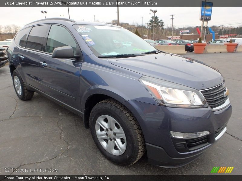 Atlantis Blue Metallic / Dark Titanium/Light Titanium 2014 Chevrolet Traverse LS AWD